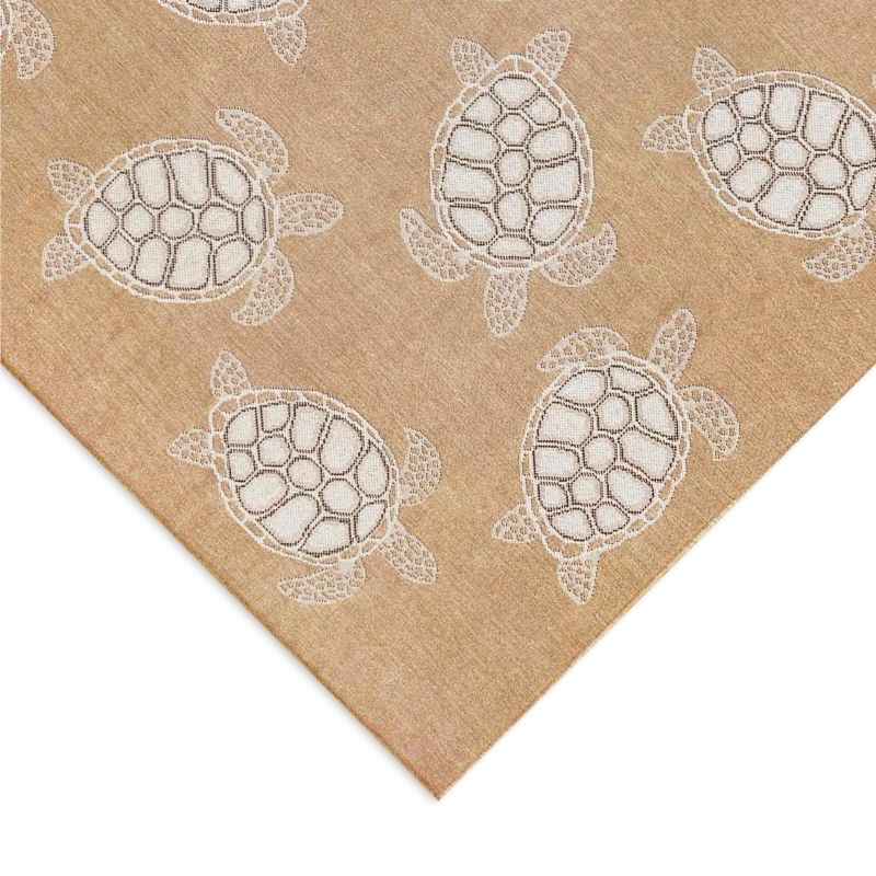 Indoor/Outdoor Textured Sea Turtles Polypropylene Rug, 7'10